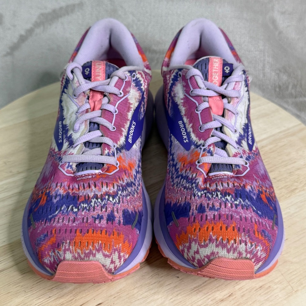 Brooks Ghost 13 Unity Together Purple Pink Running Shoes 1203381B563 Womens 9 - Picture 2 of 16